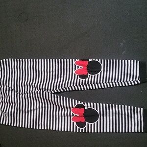 Disney Minnie Black and White Striped pants with Red Accents 5